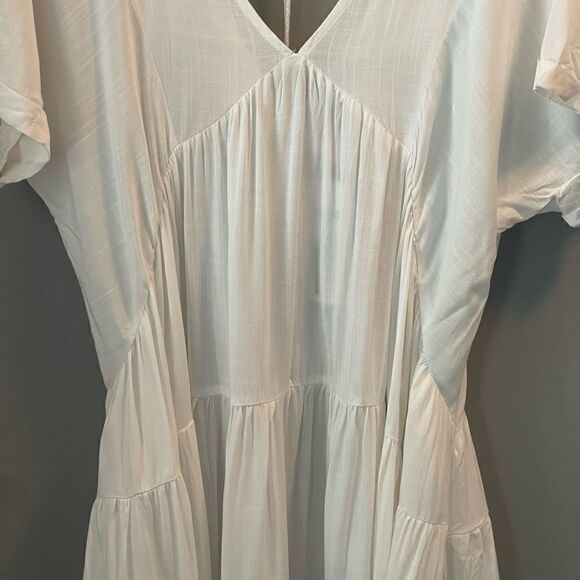 NWT AIMAGE white boho dress or swim cover Size M - Picture 3 of 9